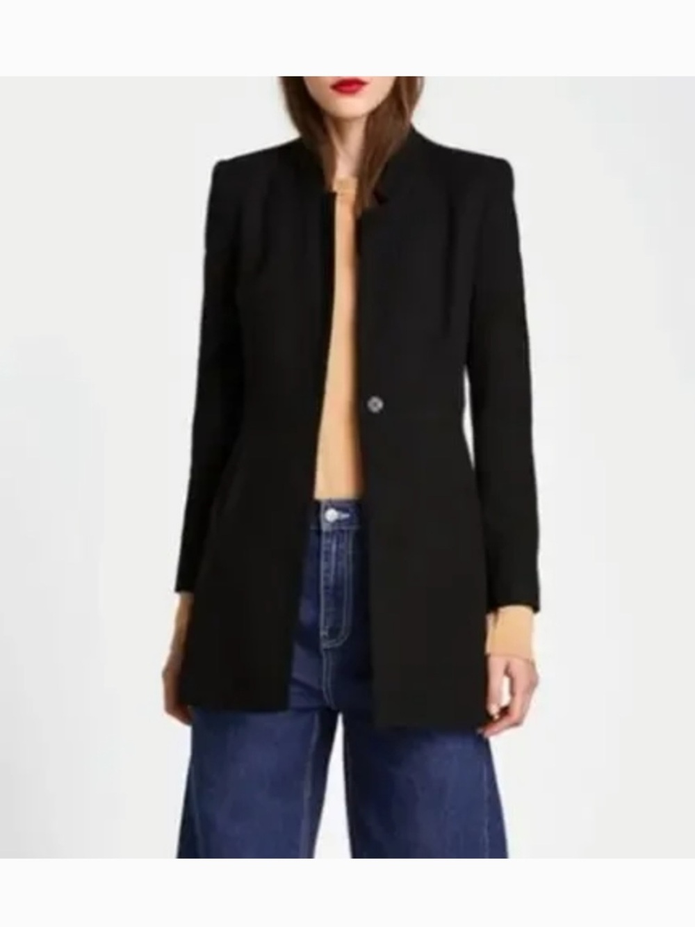 Zara Black Structured Blazer Coat
